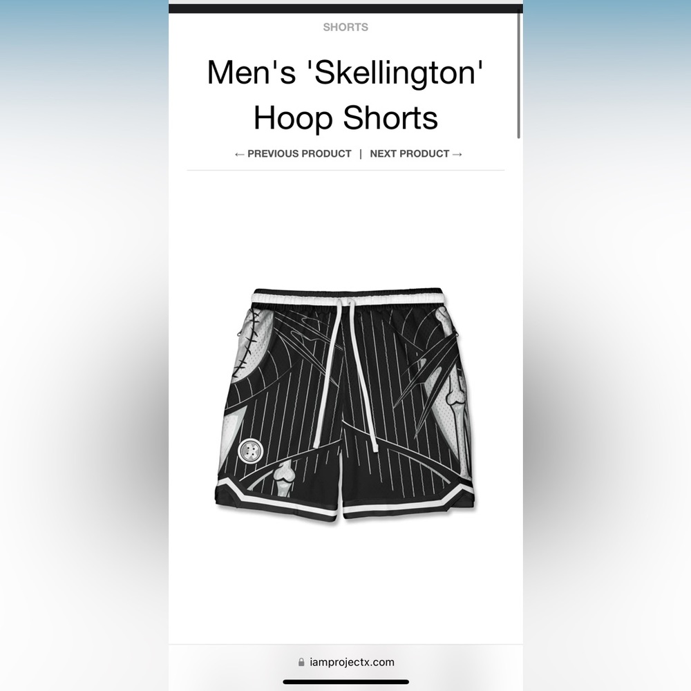 Skellington Black Hoop Shorts